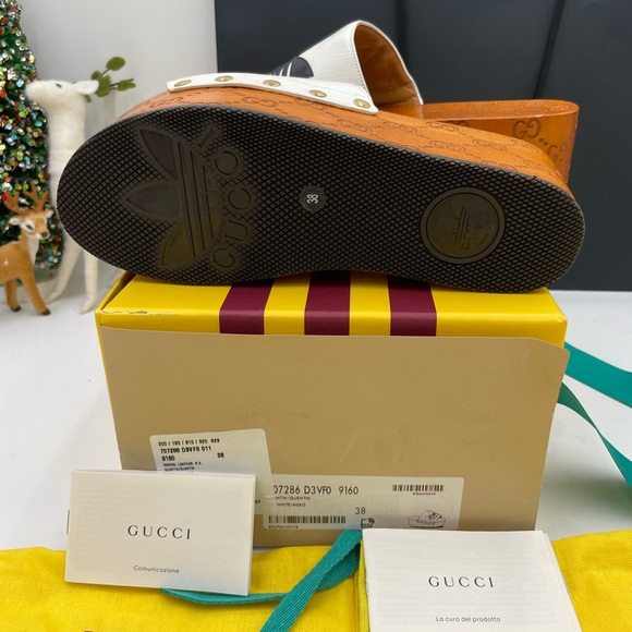 Women’s Gucci X Adidas, leather clogs size 38 made in Italy - Picture 5 of 6